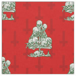 skull ugly christmas tree skeleton gothic cross fabric