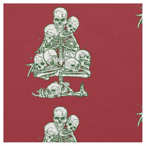 skull ugly christmas tree skeleton gothic fabric