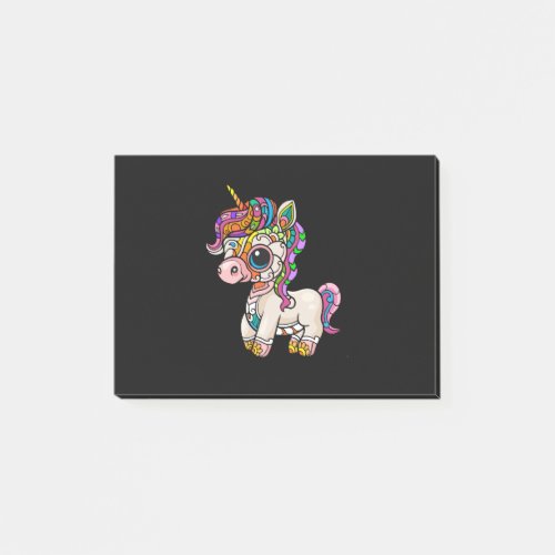 skull unicorn head hipster concept cute design wit post_it notes