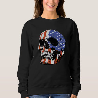 Skull USA Flag America Sweatshirt