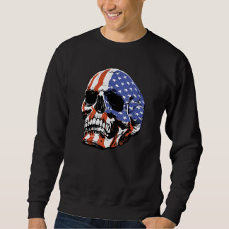 Skull USA Flag America Sweatshirt