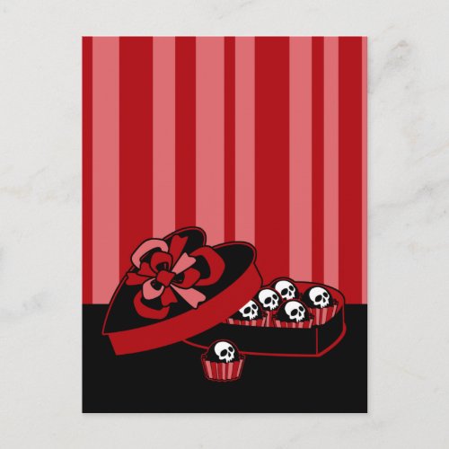 Skull Valentine Candy Holiday Postcard