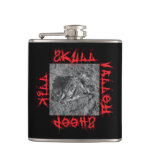 Skull Valley Sheep Kill Flask - B/w Skull at Zazzle