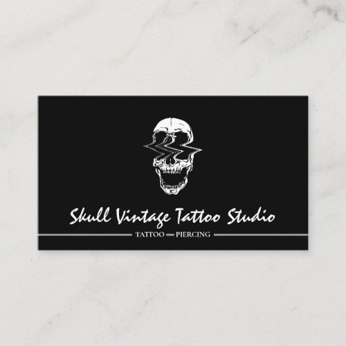 Skull Vintage Abstract Horror skeleton head Business Card
