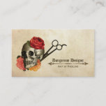 Skull Vintage Floral Hairstylist Hair Stylist Business Card at Zazzle