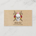 Skull Vintage Hairstylist Hair Stylist Floral Business Card at Zazzle