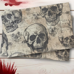 Skull Vintage Halloween Decoupage  Tissue Paper