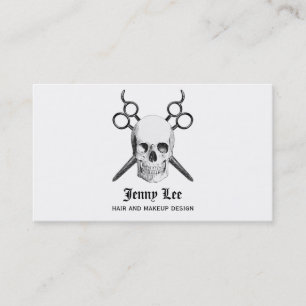 skull vintage modern hairstylist hair stylist business card