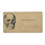 Skull Vintage Paper Address Label at Zazzle