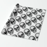 Skull Vintage Style Drawing Wrapping Paper
