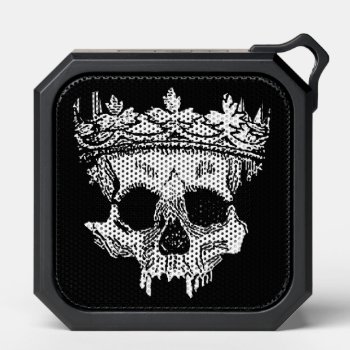 Skull Wearing Crown Gothic Drawing Bluetooth Speaker by LouiseBDesigns at Zazzle