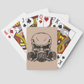 Skull Wearing Gas Mask Poker Cards