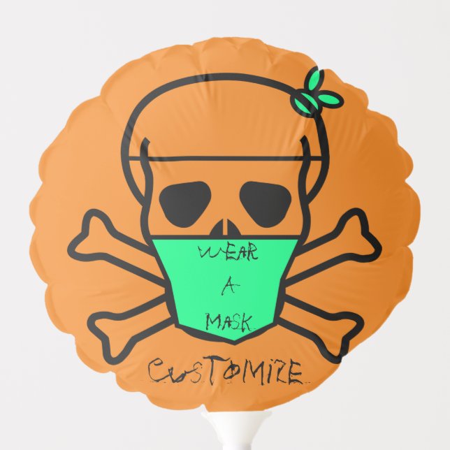 Skull Wearing Mask Thunder_Cove Balloon (Front)