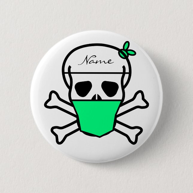 Skull Wearing Mask Thunder_Cove Button (Front)