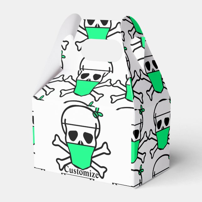 Skull Wearing Mask Thunder_Cove Favor Boxes (Front Side)