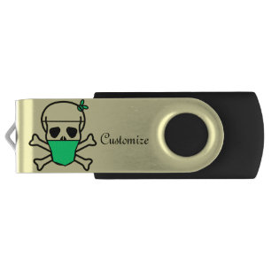 Skull Wearing Mask Thunder_Cove Flash Drive
