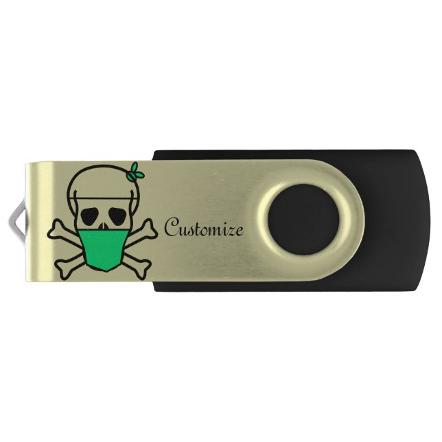 Skull Wearing Mask Thunder_Cove Flash Drive (Back)