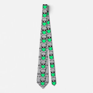 Skull Wearing Mask Thunder_Cove Neck Tie