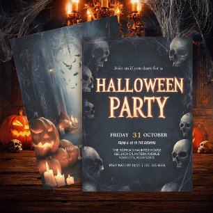 Skull & Web Spooky Halloween Invitation