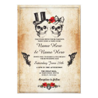 Skull Wedding Halloween Sugar Gothic Floral Invite