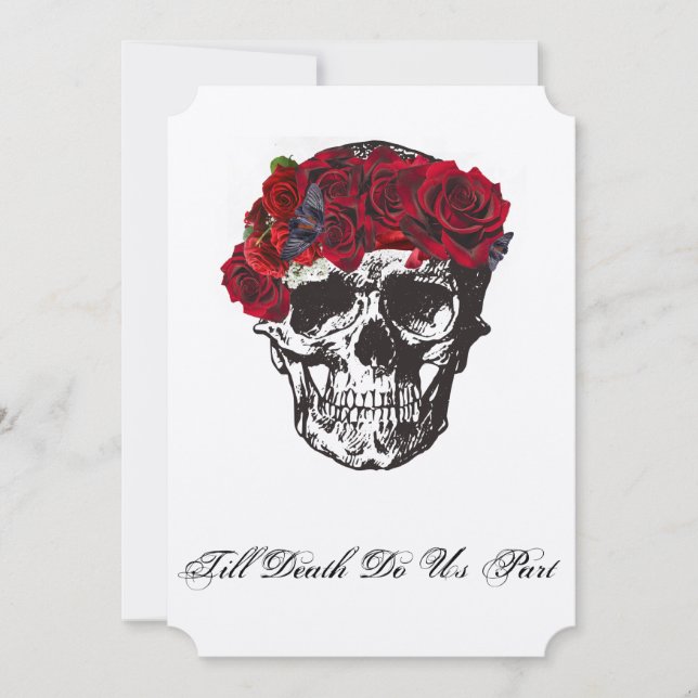 Skull Wedding Invitation - Till Death Do Us Part (Front)