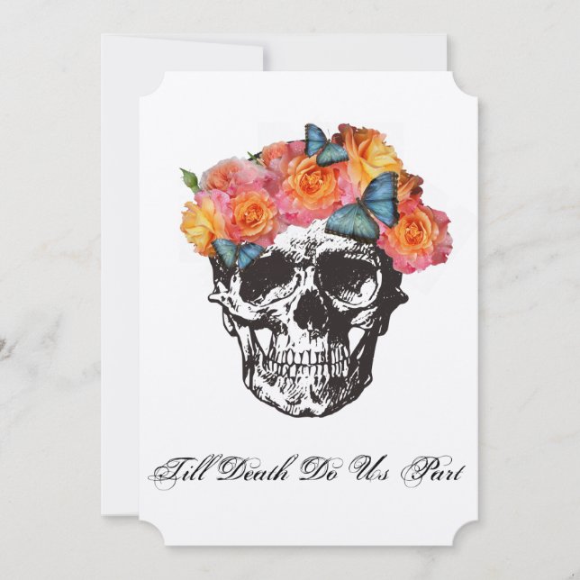 Skull Wedding Invitations - Till Death Do Us Part (Front)