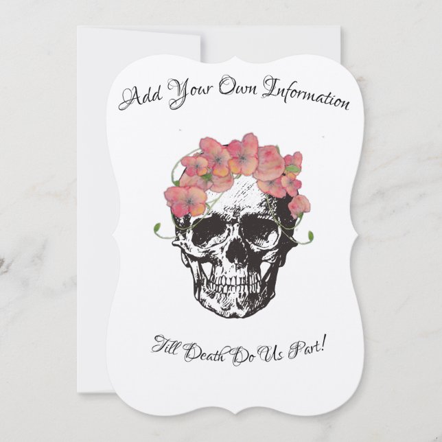 Skull Wedding Till Death Do Us Part Invitation (Front)