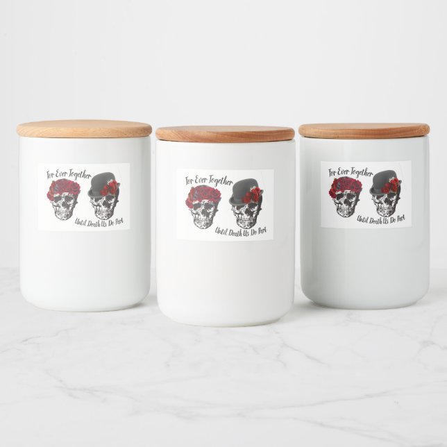 Skull Wedding - Until Death Us Do Part  Beer Bottl Food Label (Bottles)