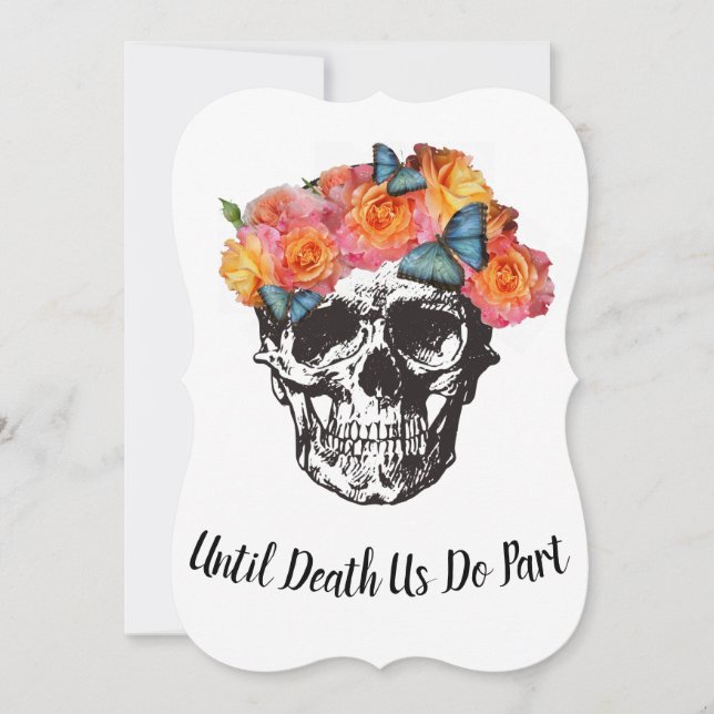 Skull Wedding - Until Death Us Do Part Reply Card (Front)