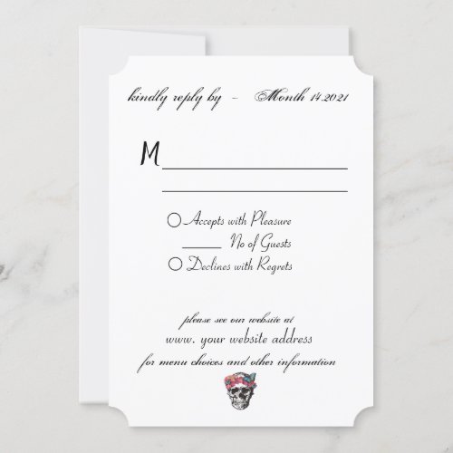 Skull Wedding _ Until Death Us Do Part Reply Card