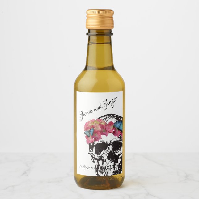 Skull Wedding Wine Label (Front)