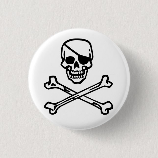 Skull (white) pinback button (Front)