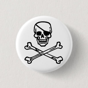 Skull (white) pinback button