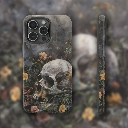 Skull  Wildflowers C iPhone 15 Pro Max Case