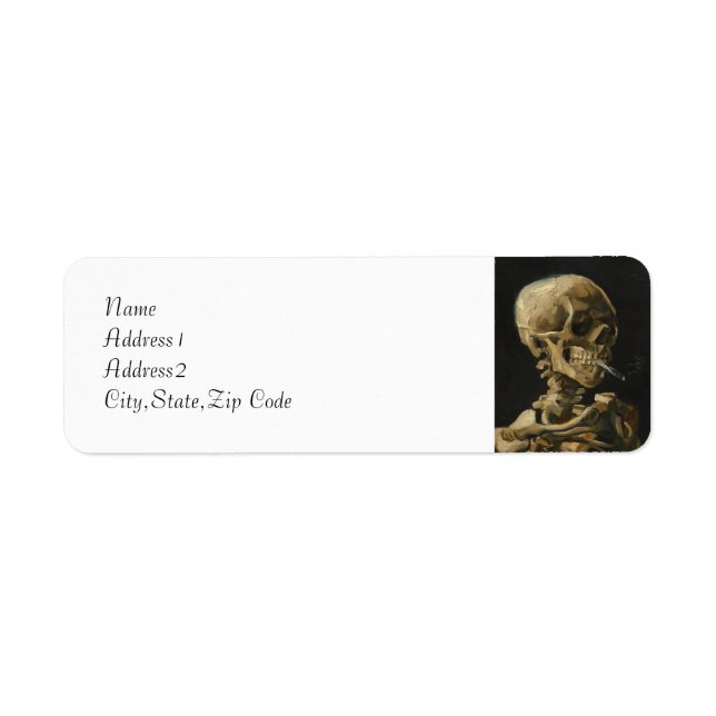 Skull with a Burning Cigarette by Van Gogh Label (Front)