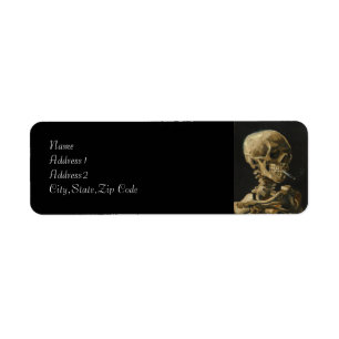 Skull with a Burning Cigarette by Van Gogh Label