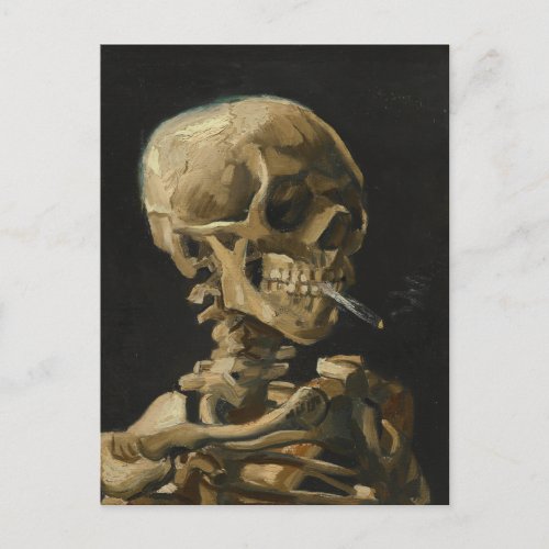 Skull with a Burning Cigarette by Van Gogh Postcard