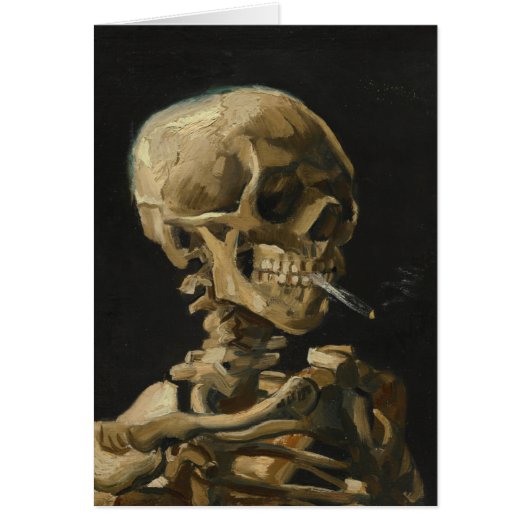 Skull with a Burning Cigarette by Vincent Van Gogh Cards (Front)