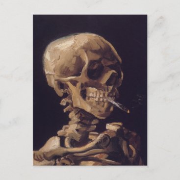 Skull with a Burning Cigarette Postcard