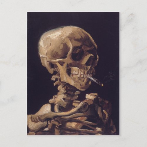 Skull with a Burning Cigarette _ Vincent Van Gogh Postcard