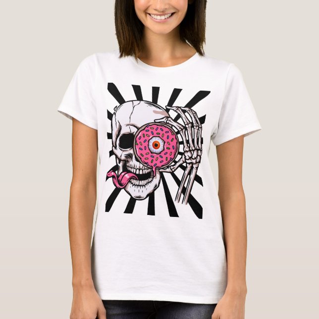 Skull with a Donut Eye T-Shirt (Front)