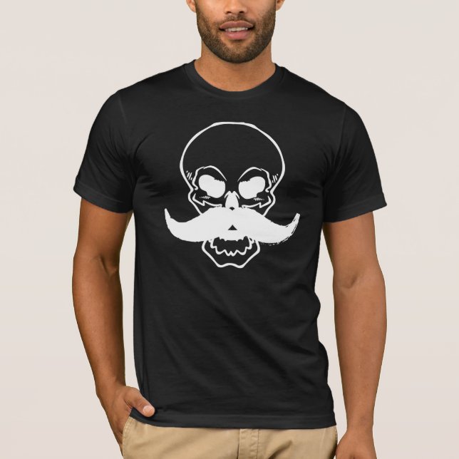 Skull with a mustache T-Shirt (Front)