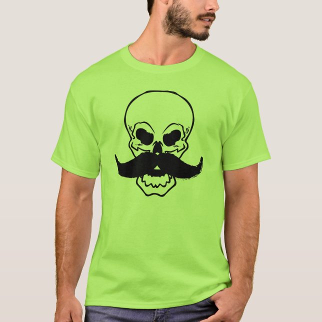 Skull with a mustache T-Shirt (Front)