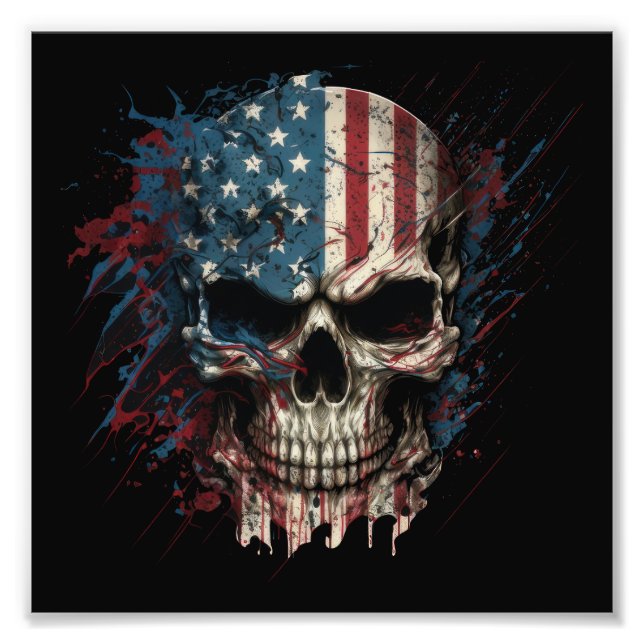 skull-with-american-flag-it photo print (Front)