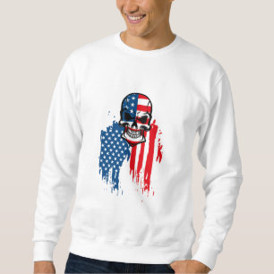 Skull with American Flag Sweatshirt