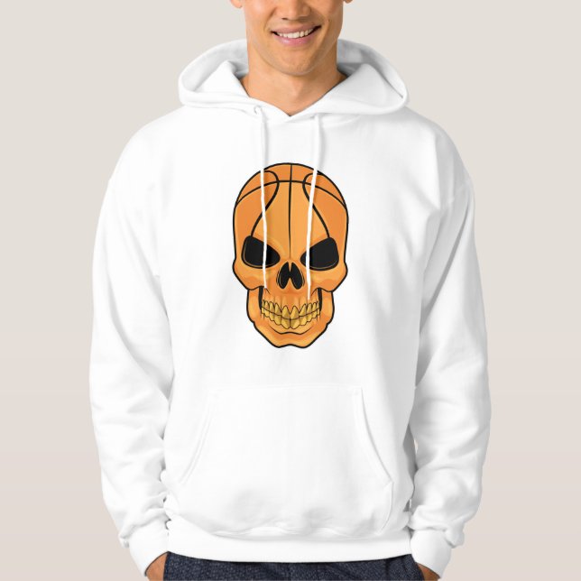 Skull with Basketball Head Hoodie (Front)