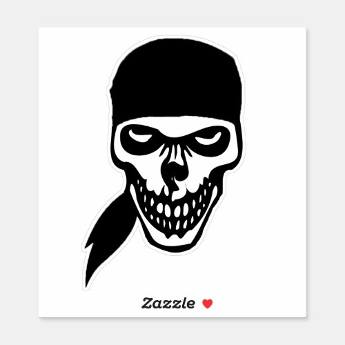 Skull with Black Bandana Sticker