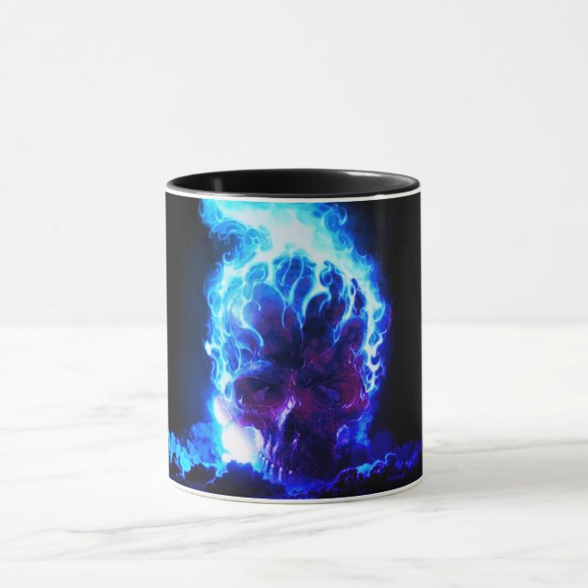 Skull with blue flames mug (Center)