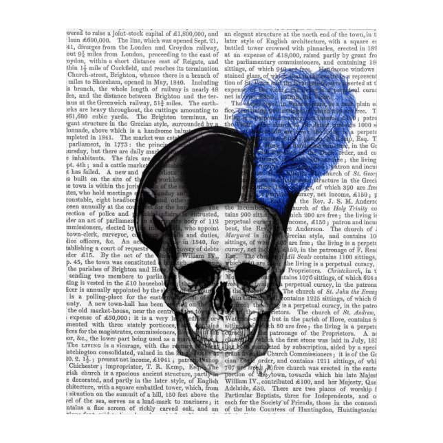 Skull with Blue Hat Acrylic Print (Front)
