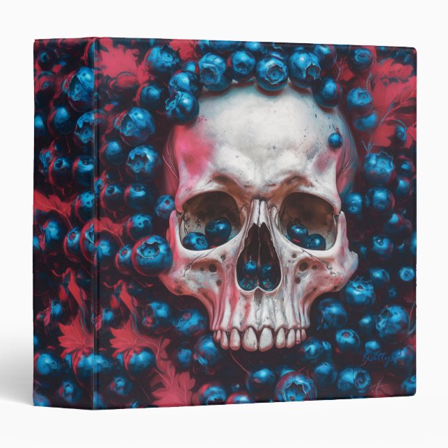 Skull with Blueberries Design Binder (Front/Spine)